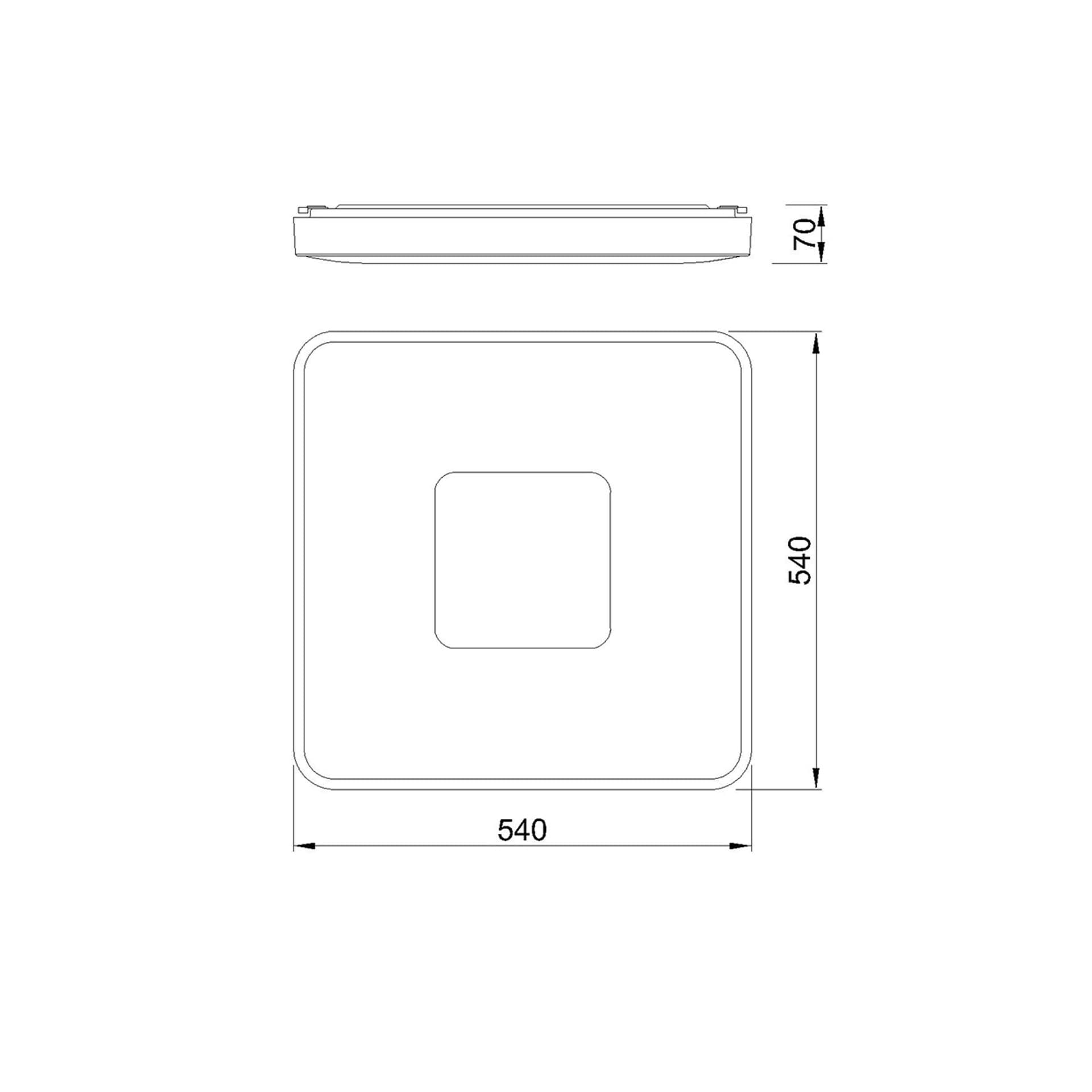 ***DES*** COIN * PLAFONNIER LED CARRÉ 100W - 2700-5000K - AVEC TÉLÉCOMMANDE - BLANC