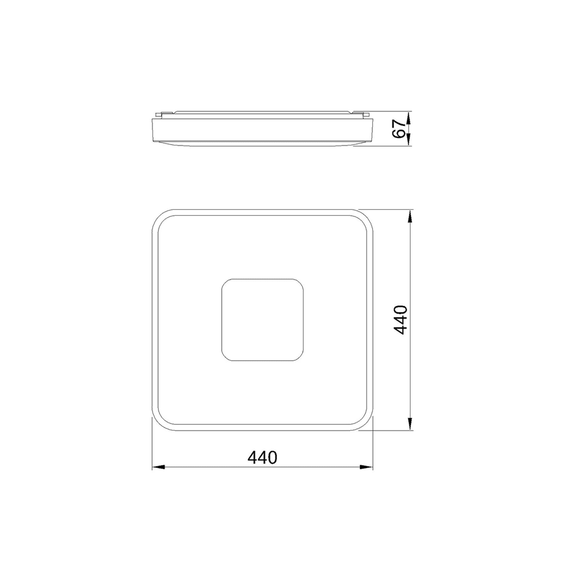 ***DES*** COIN * PLAFONNIER LED CARRÉ 80W - 2700-5000K - AVEC TÉLÉCOMMANDE - BOIS