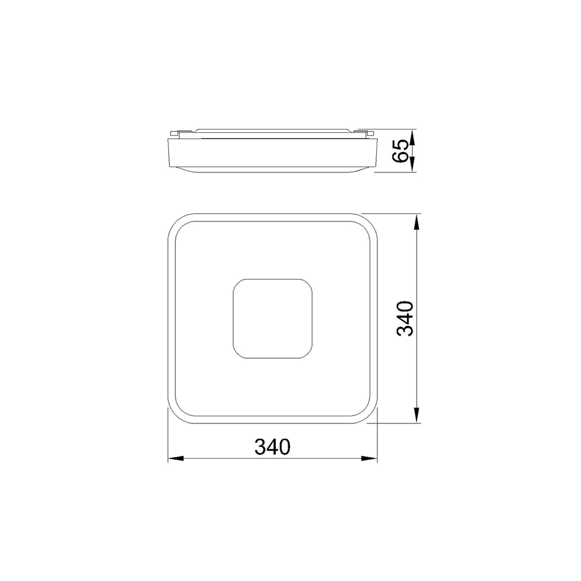 ***DES*** COIN * PLAFONNIER LED CARRÉ 56W - 2700-5000K - AVEC TÉLÉCOMMANDE - NOIR