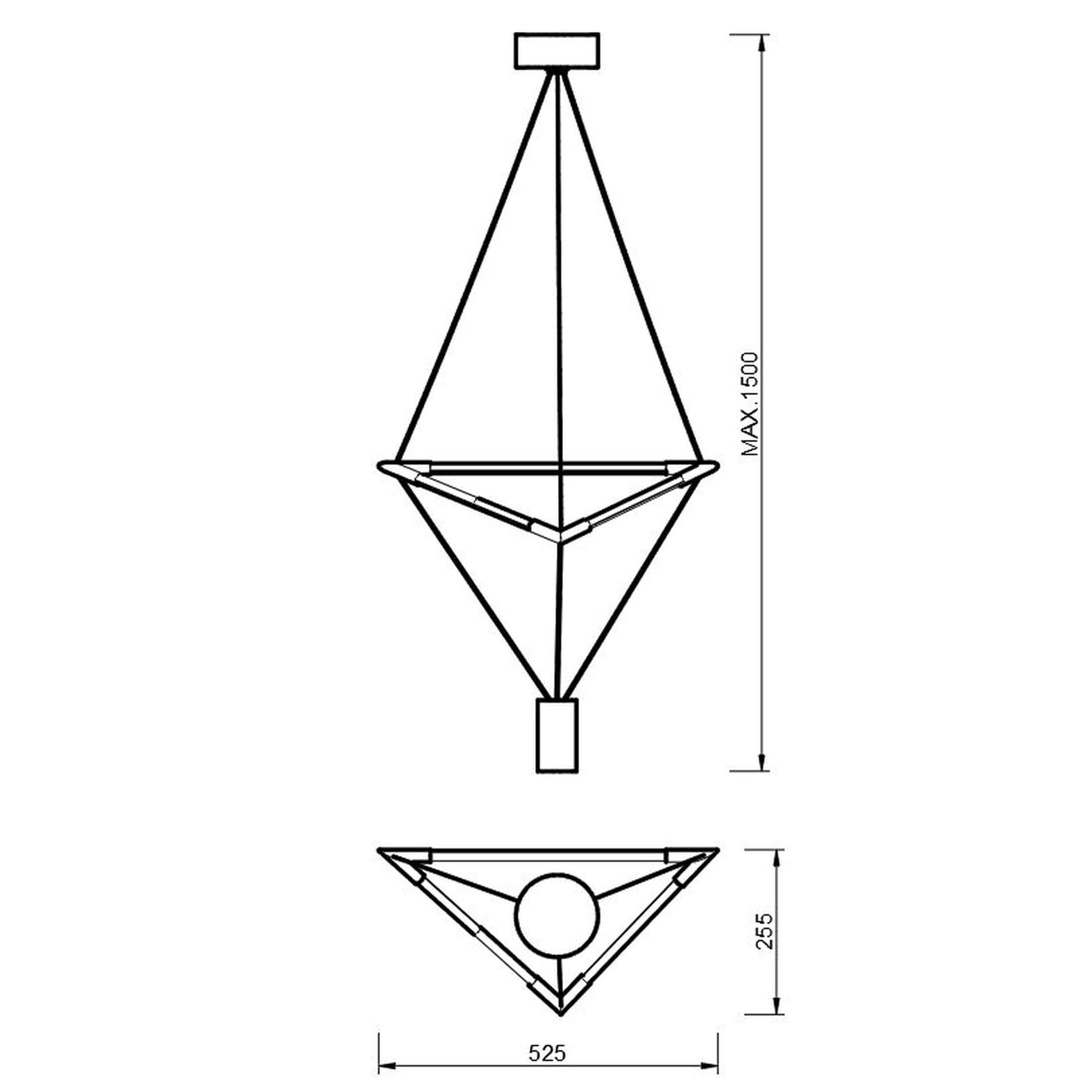 ***DES*** ELECTRA * SUSPENSION 7W+14W NOIR 3000K (PETIT)