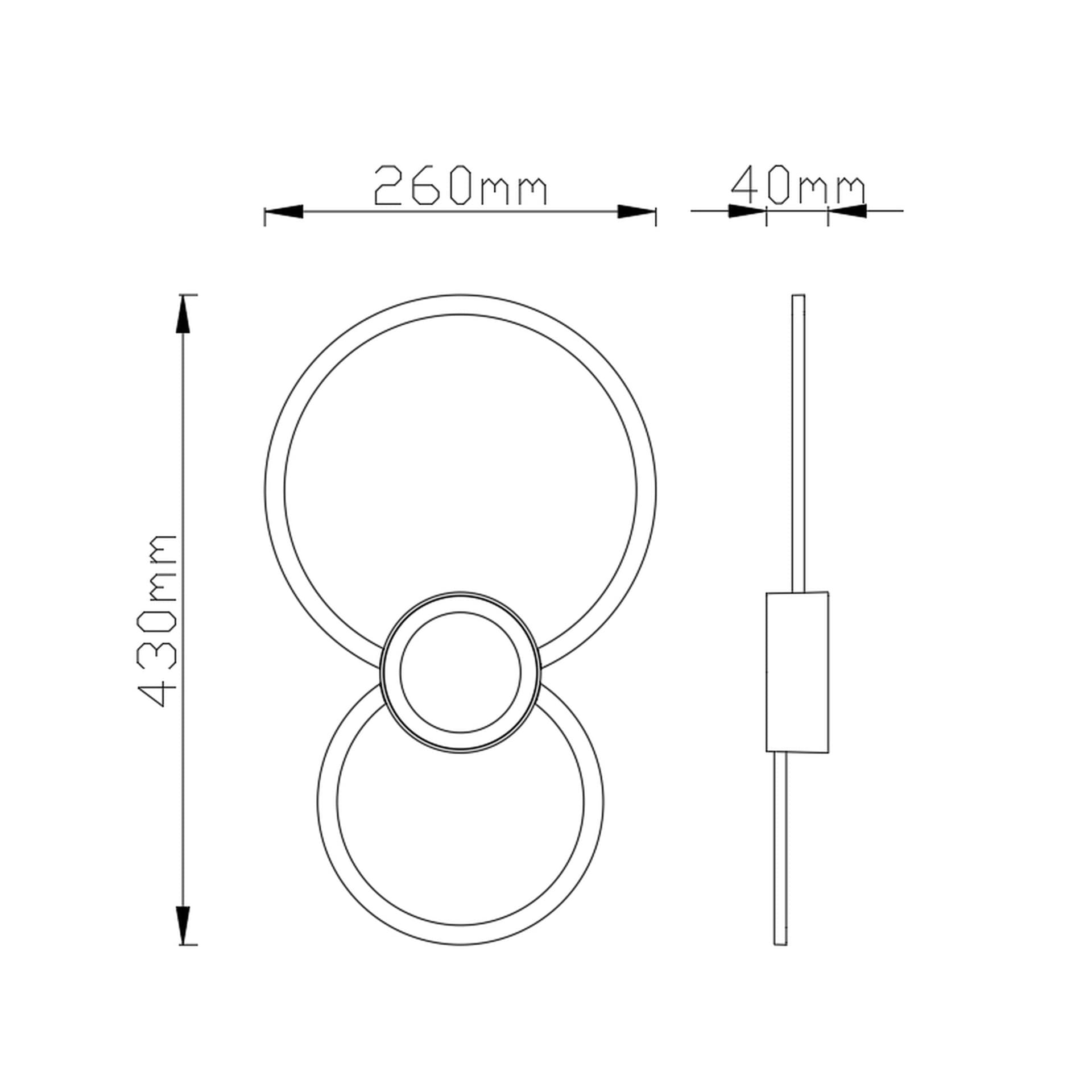 ***OFFRE/DES*** APPLIQUE NOIRE * APPLIQUE CERCLES LED