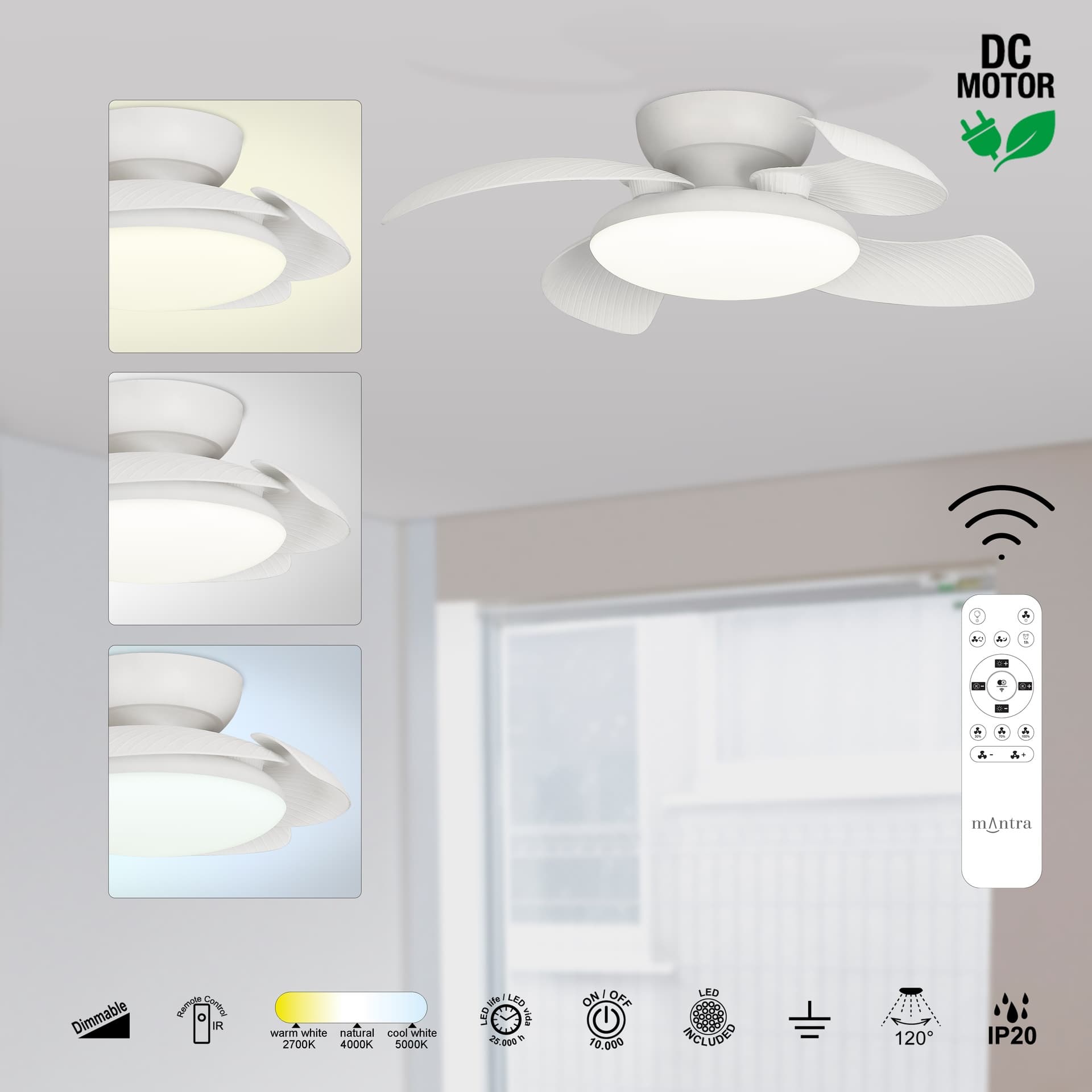 ***DES*** ALOHA * PLAFONNIER / VENTILATEUR - BLANC