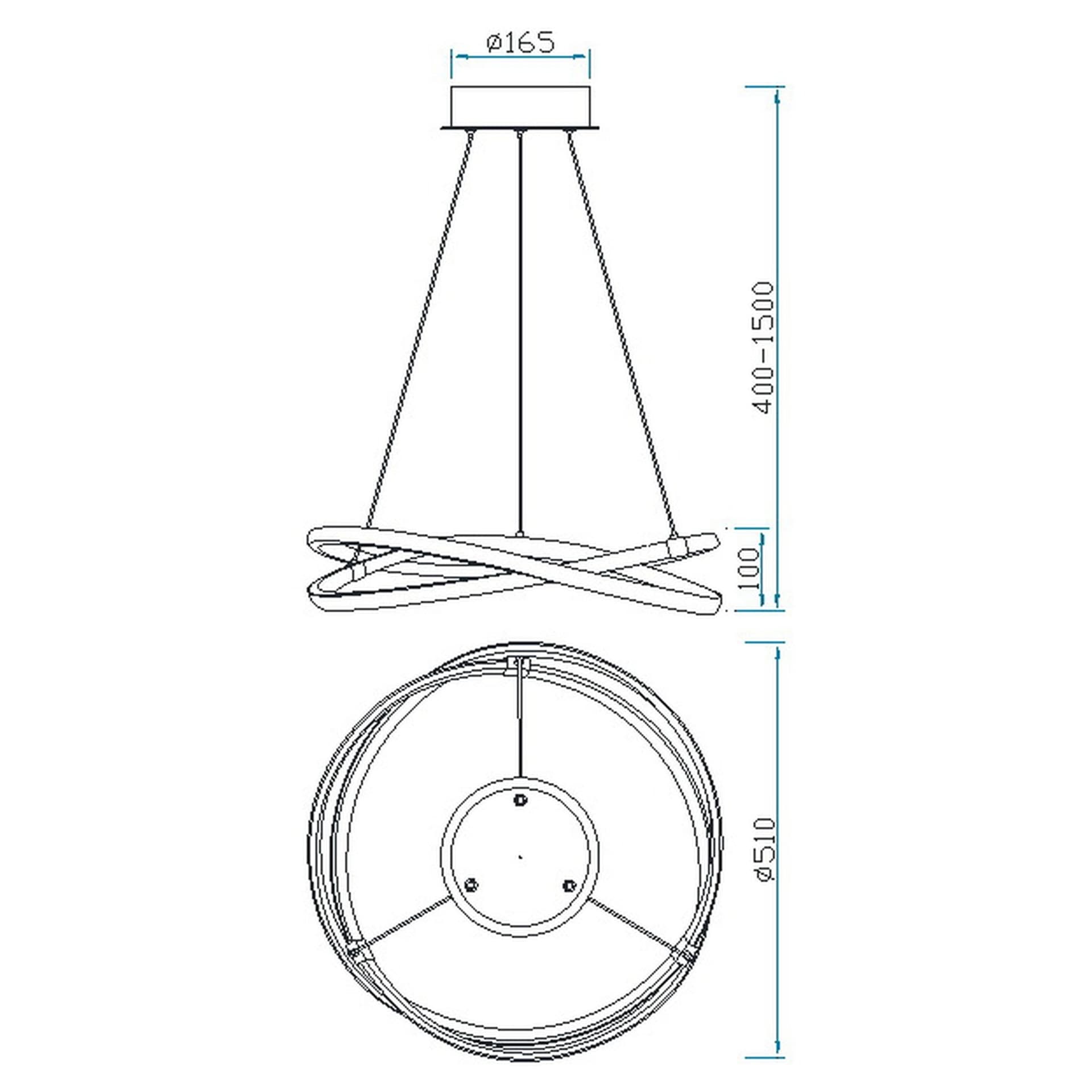 ***Des*** Infinity White Dimmable * Střední závěsné svítidlo 50 cm - stmívatelné