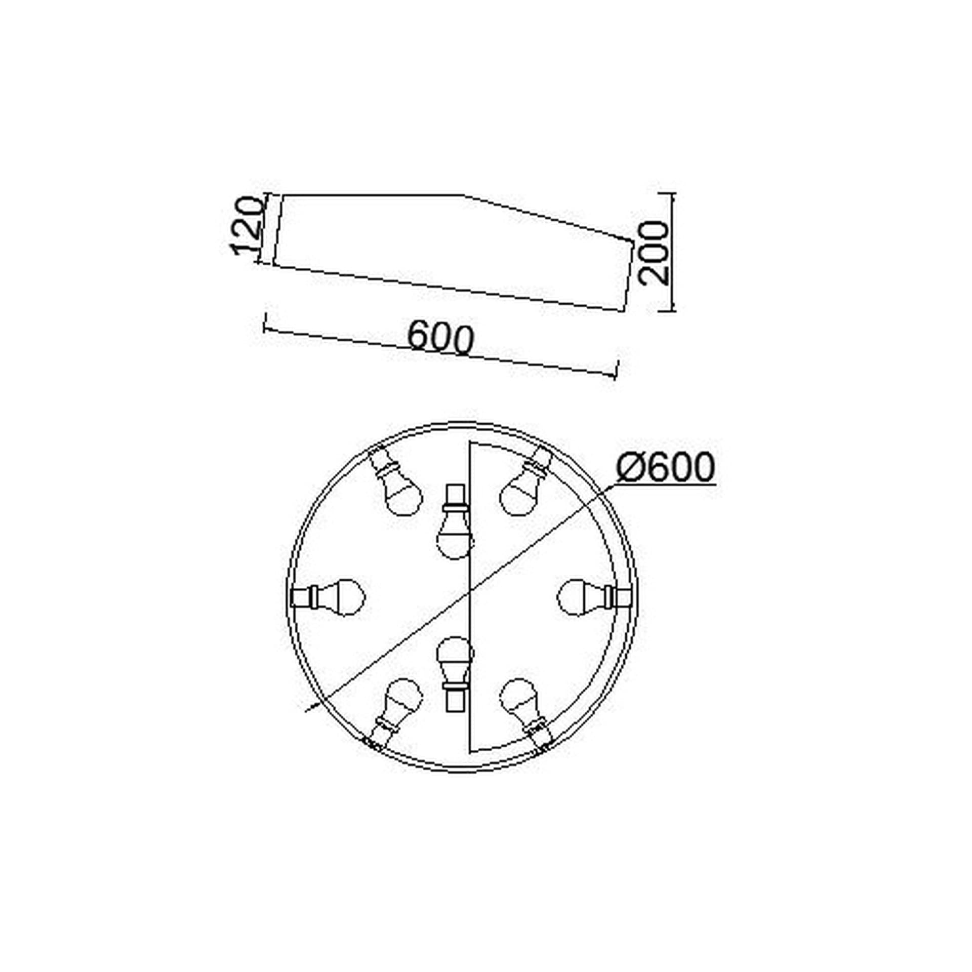 ***Des*** Mini * Stropní svítidlo 8L*E27 kulaté D60 bílé