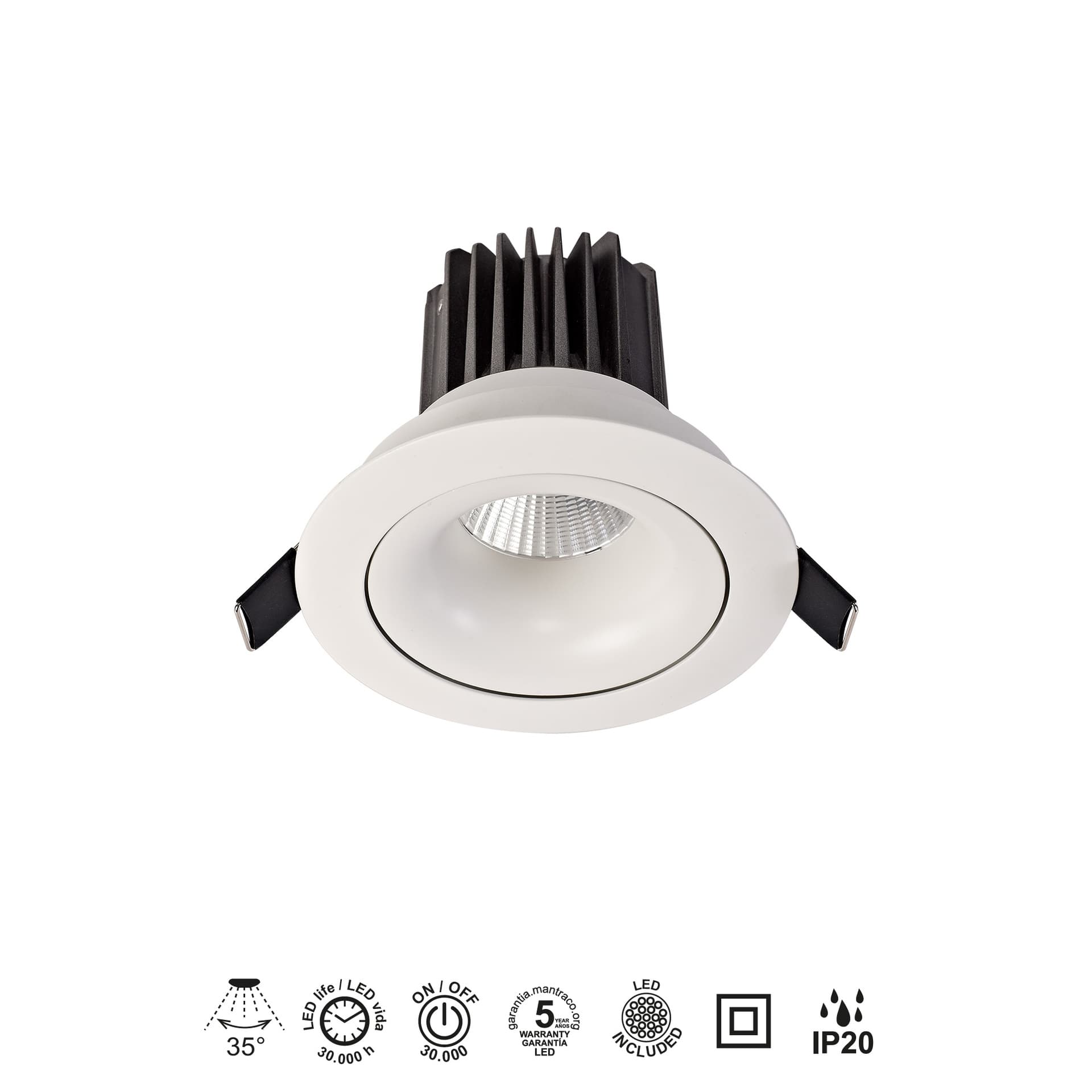 ***FORMENTERA * LUMINAIRE LED COB ENCASTRÉ (naklápěcí) 12W - 3000K