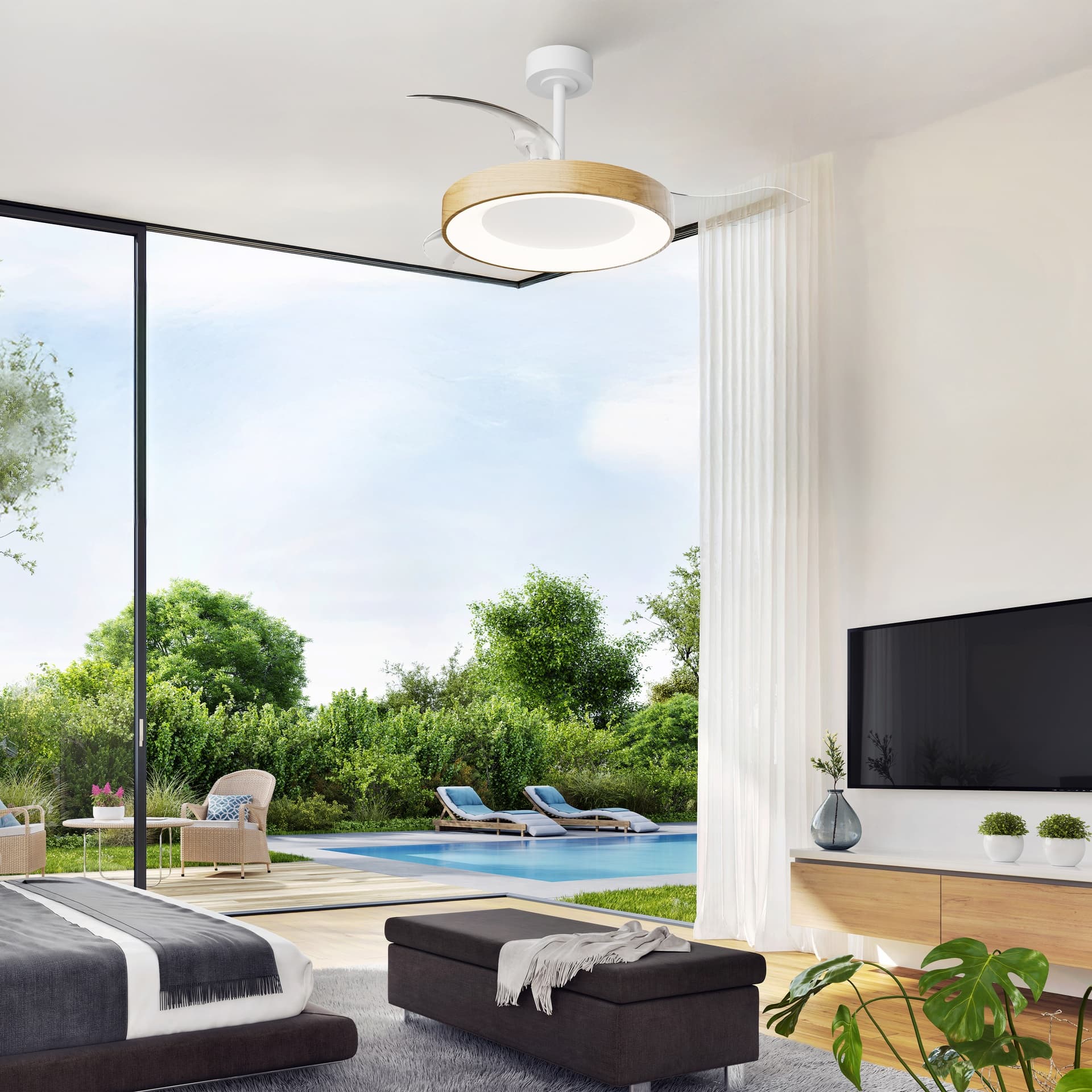***DES*** ALOHA * PLAFONNIER / VENTILATEUR - BLANC