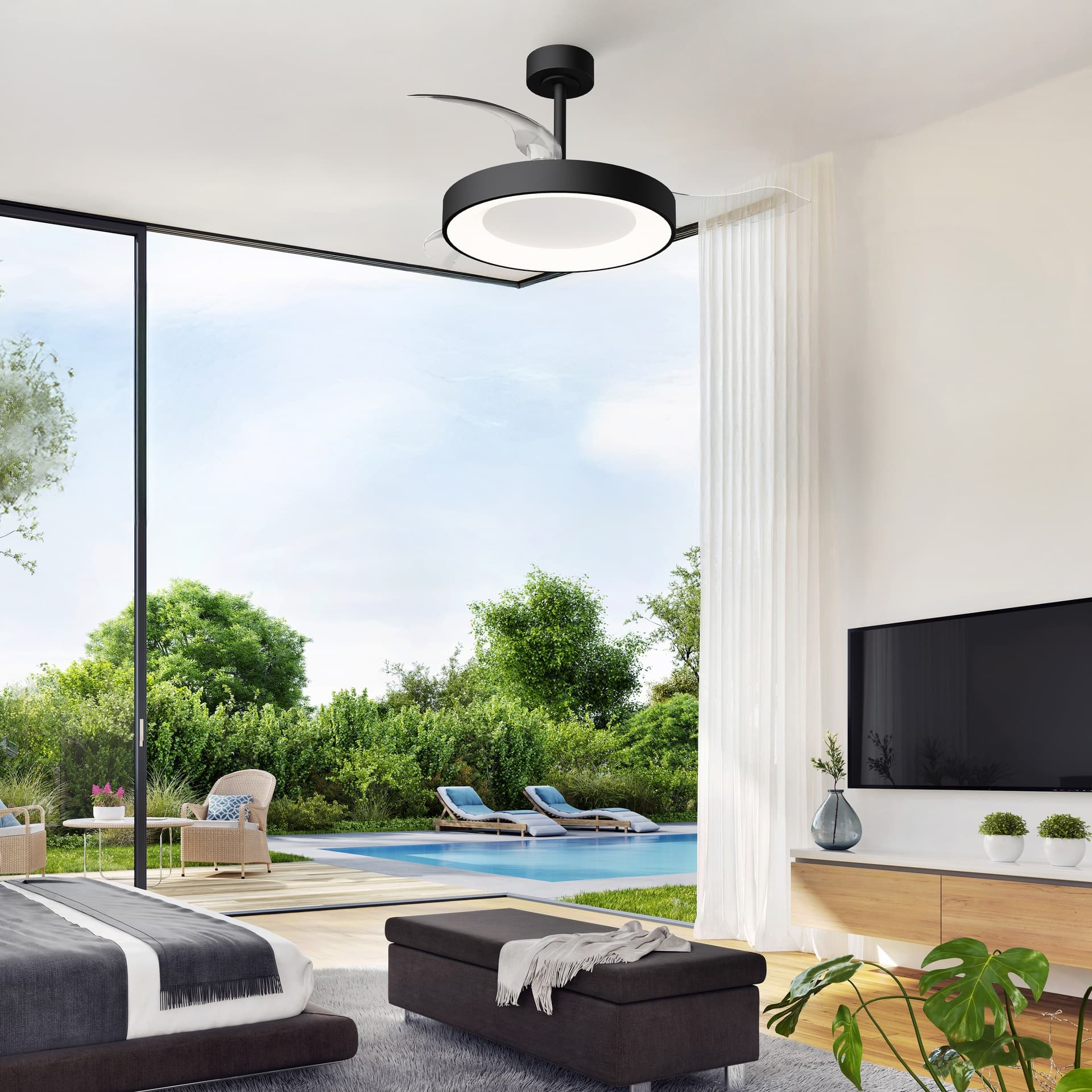 ***DES*** ALOHA * PLAFONNIER / VENTILATEUR - BLANC