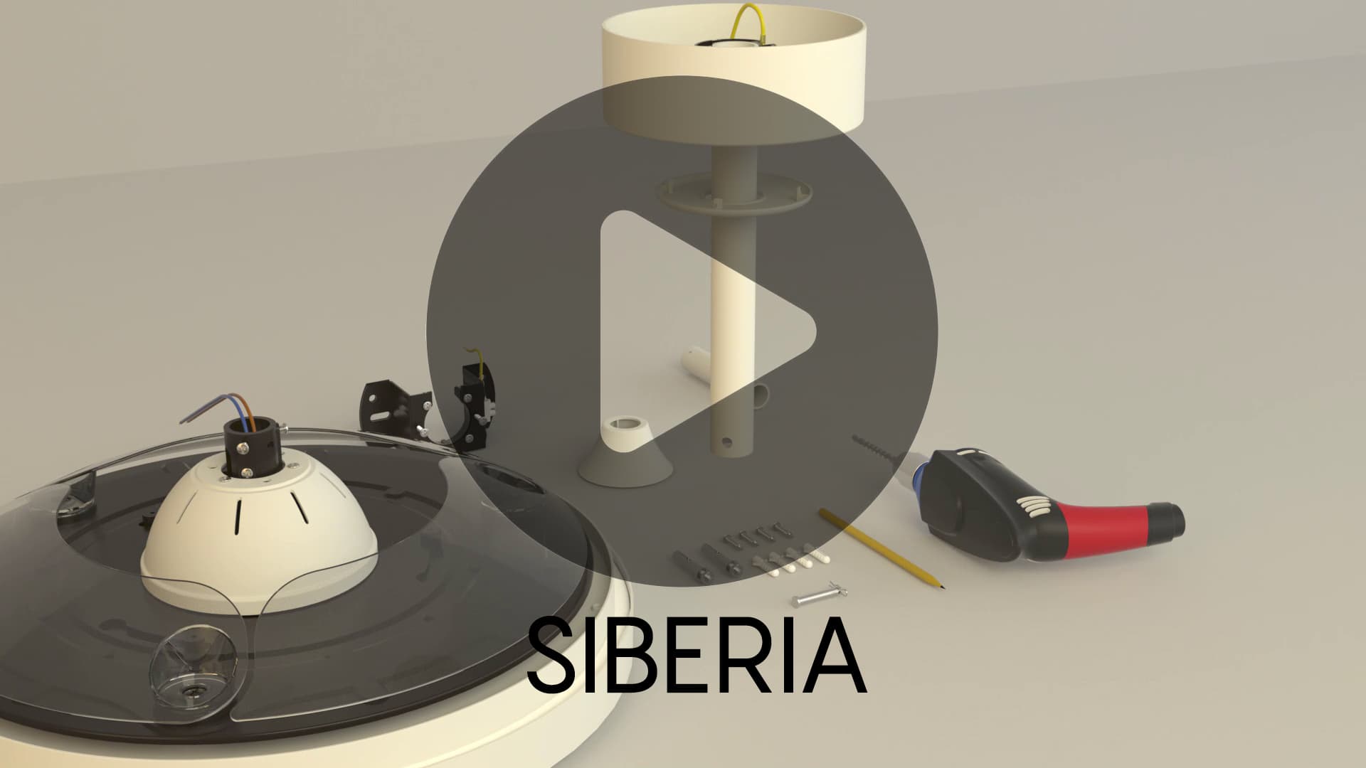 ***SIBERIA * Plafón / ventilátor - černý D43