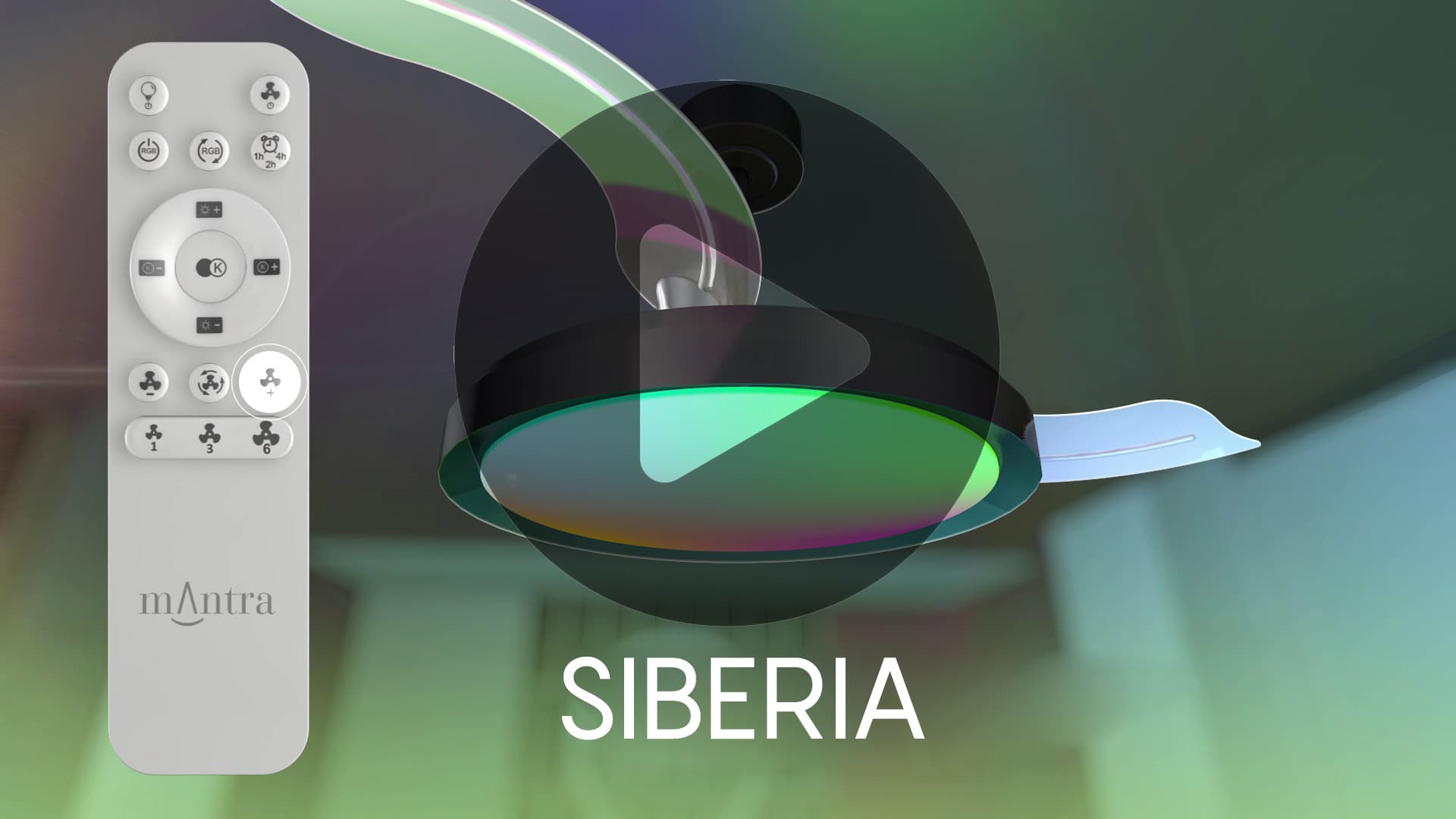 ***SIBERIA * Plafón / ventilátor - černý D43