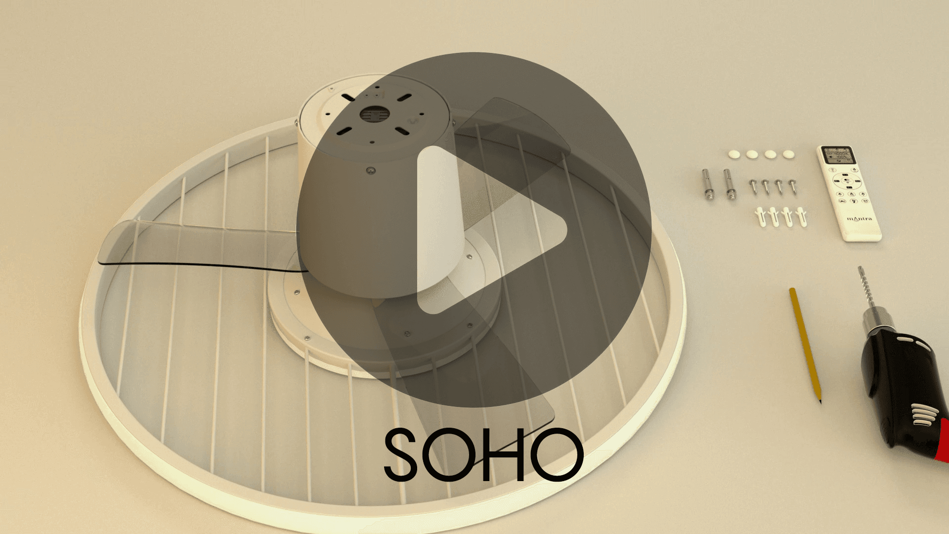 ***SOHO * Plafond / Ventilateur - Noir