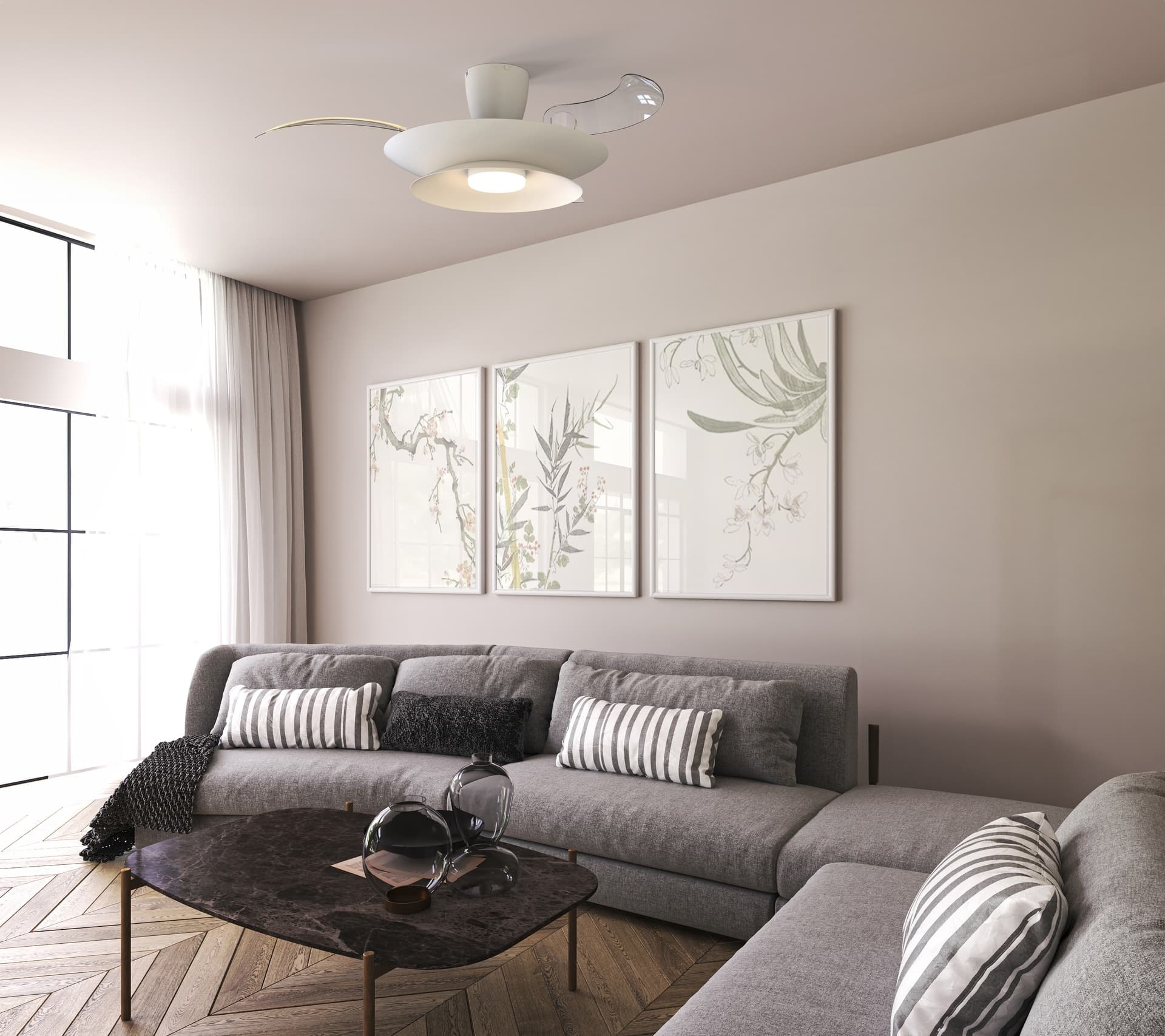***DES*** ALOHA * PLAFONNIER / VENTILATEUR - BLANC