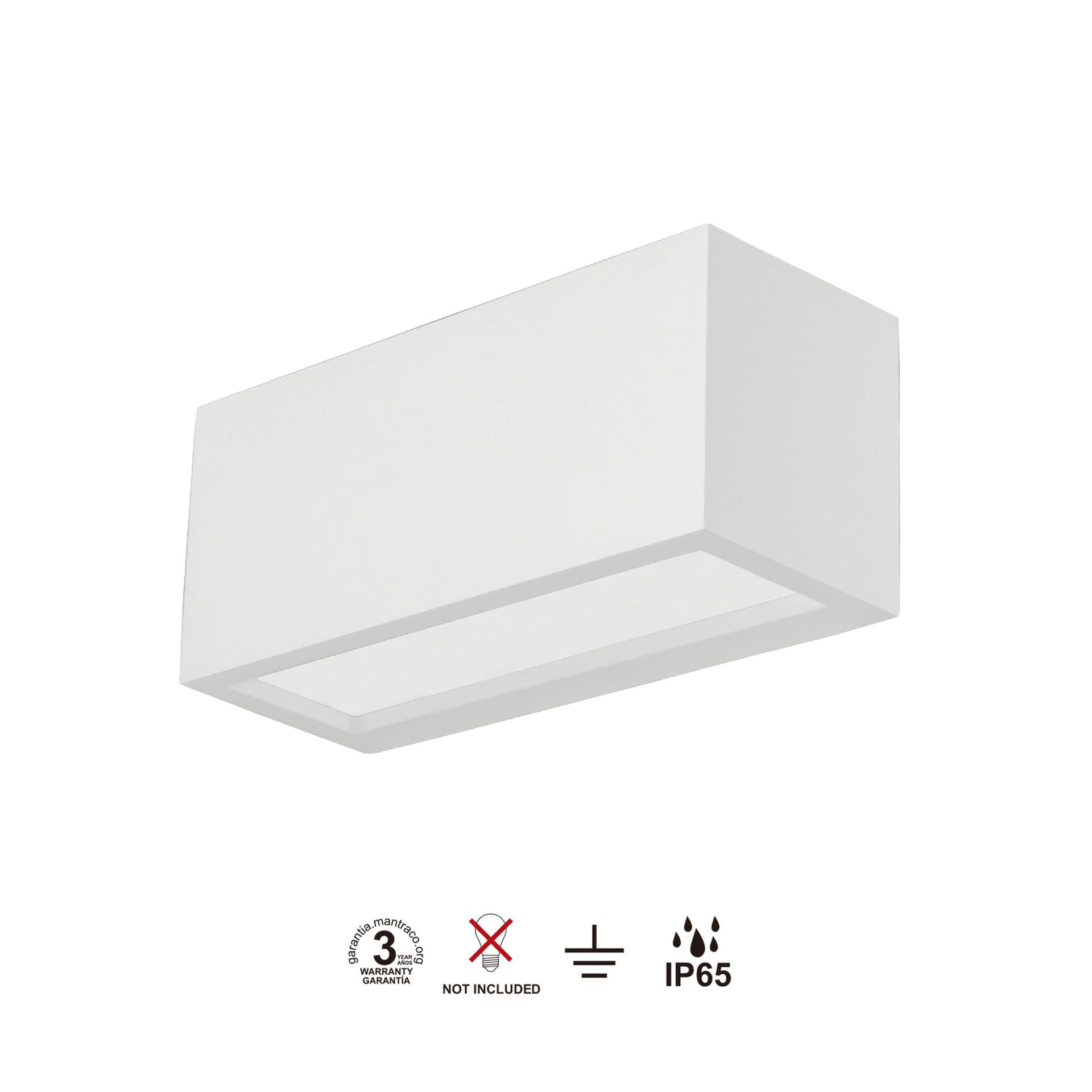 UTAH * APPLIQUE EXTÉRIEURE BLANCHE IP65 - 1L*E27