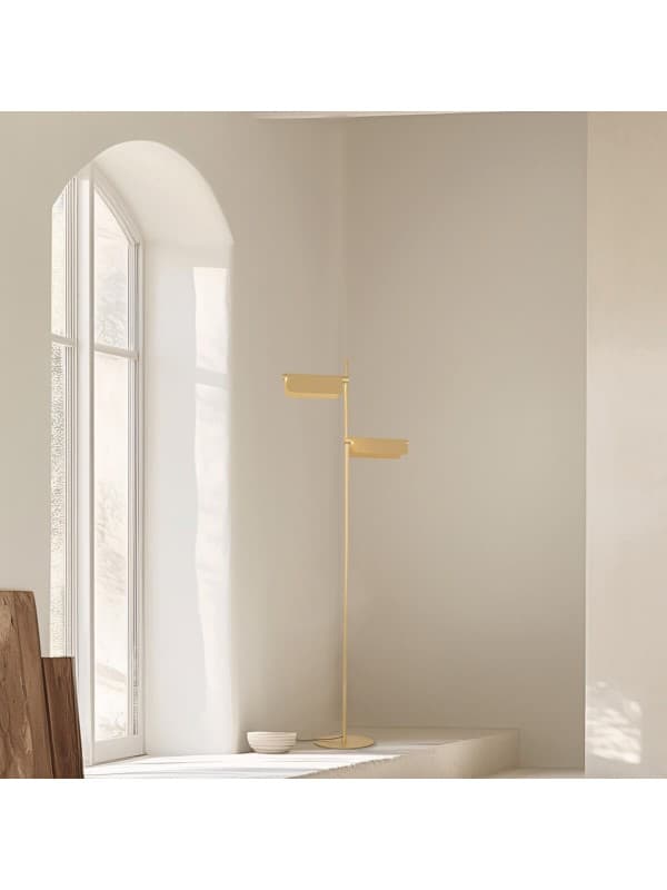 25194 Stojací LED svítidlo 12W 3000K kartáčovaný zlatá pohyblivé svítidlo deflektor schodišťové stmívání