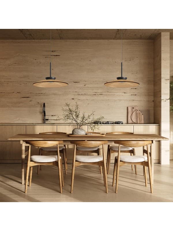 25274 Závěsné LED svítidlo 31W 2700K-3000K TRIAC černá matná - okrová sklo