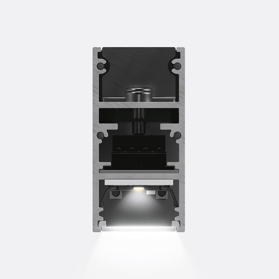 A.24 - Závěsné rozptýlené světlo - Lineární modul - Přímé světlo - 1176 mm - 3000K - Stříbrný kartáčovaný povrch